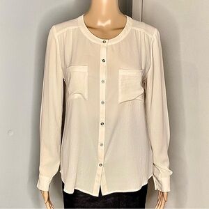 FOREVER 21 Women's Classy Cream Button-Up Blouse US M